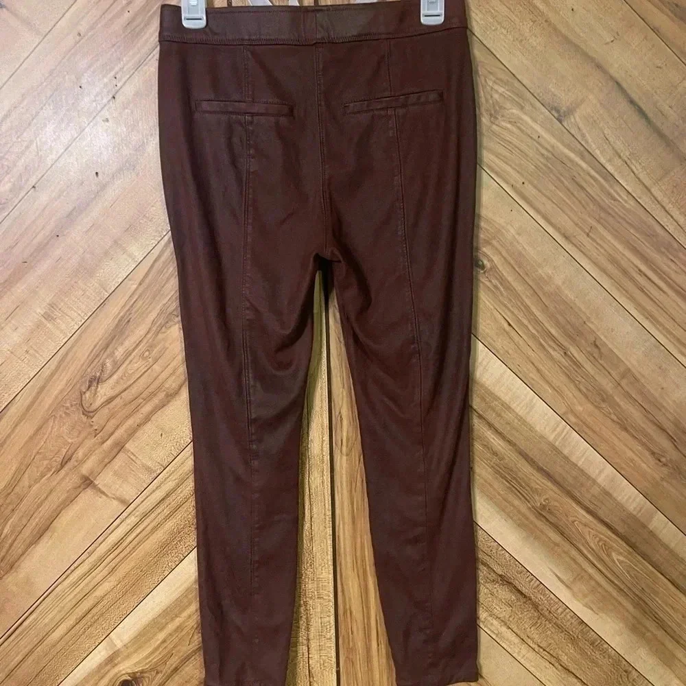 Free People Size 27 Wine Faux Leather Leggings